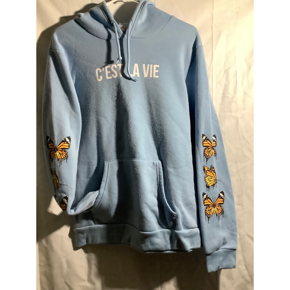 C'est La Vie Blue Butterfly Hoodie
